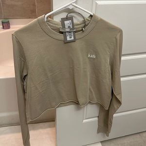 Kith tan crop long sleeve tshirt